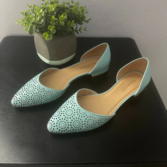 Talbots Shoes - Talbots Light Turquoise Vachetta Leather Flat Shoe